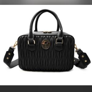 NWT - Valentino Orlandi Black Quilted Crossbody Bag